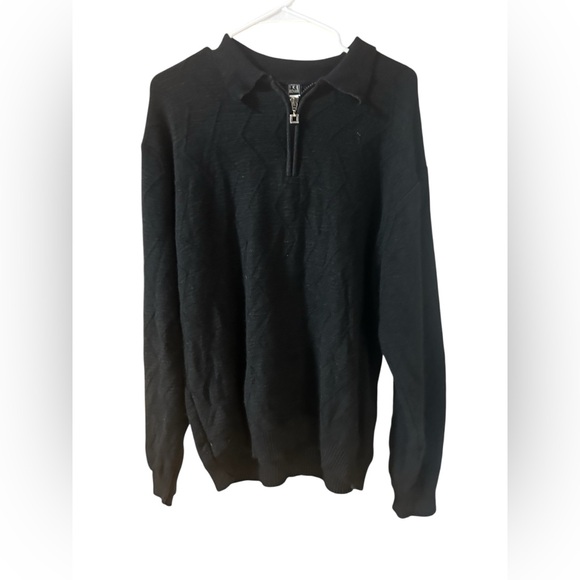 Ike Behar Men's Black Qtr Zip-Up Sweater - Picture 1 of 3